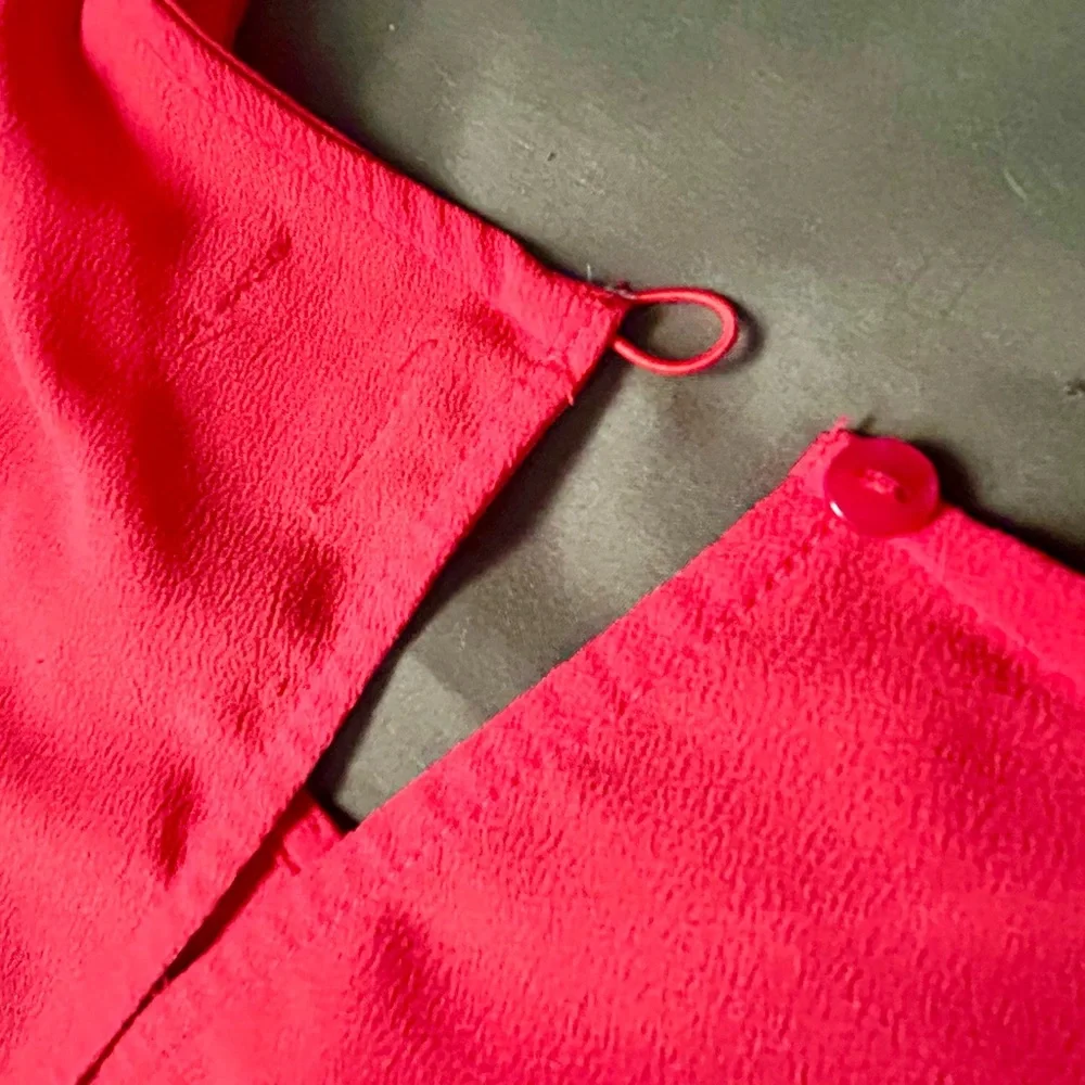 ASOS Red, Pink Floral Embroidered Wide-Leg Jumpsuit, Size 4 - Picture 7 of 9